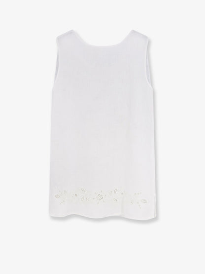 Linen top with floral embroideries thumbnail