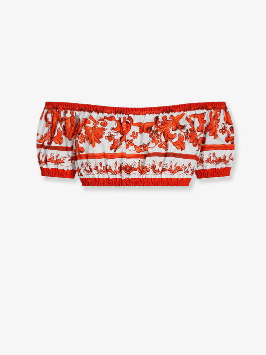 Cotton top with Maiolica print