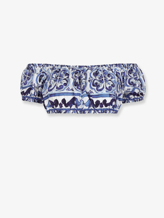 Cotton top with Maiolica print