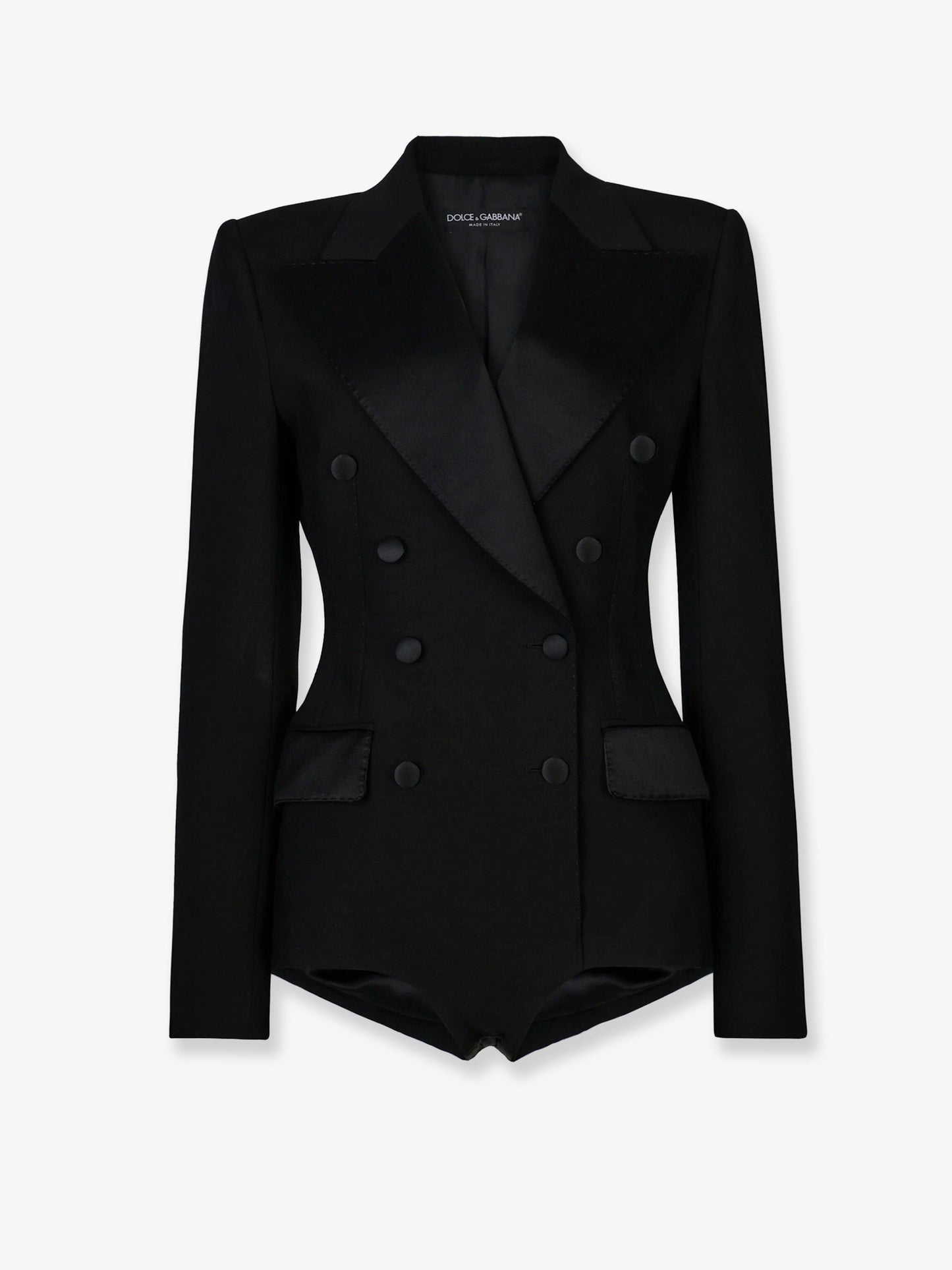 Virgin wool blend Tuxedo blazer with body detail