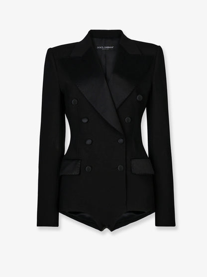 Virgin wool blend Tuxedo blazer with body detail thumbnail