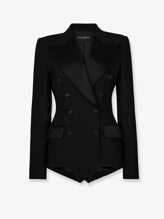 Virgin wool blend Tuxedo blazer with body detail