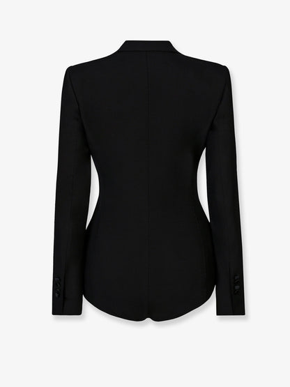 Virgin wool blend Tuxedo blazer with body detail thumbnail