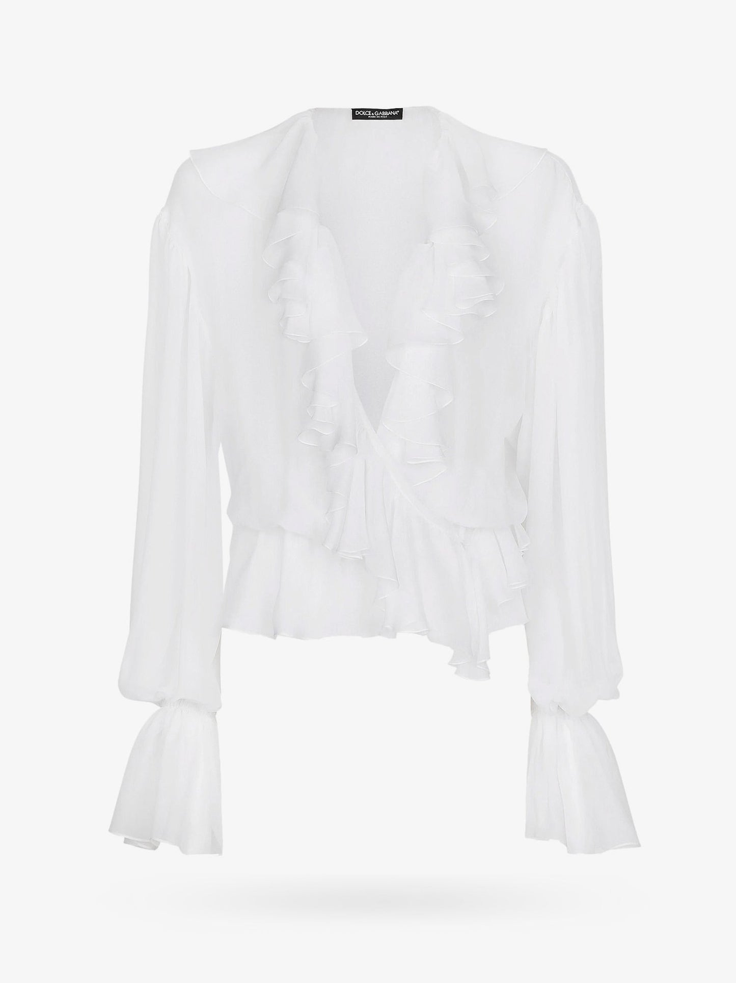 Silk shirt with rouches