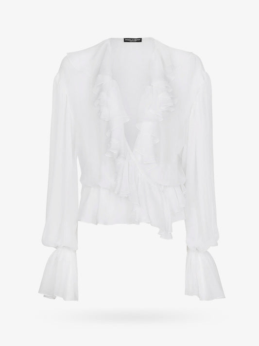 Silk shirt with rouches