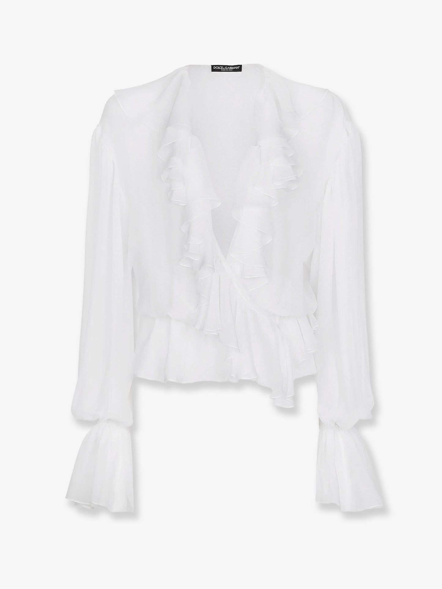 Chiffon shirt with volant