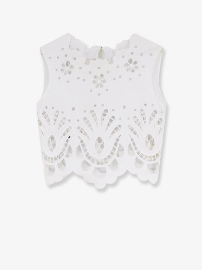 Cotton crop top with cut-out embroidery thumbnail