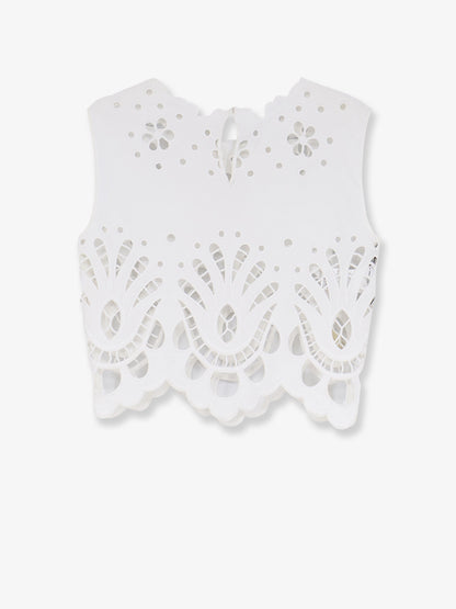 Cotton crop top with cut-out embroidery thumbnail