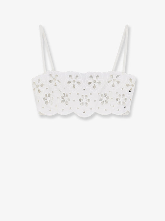 Cotton top with cut-out embroidery