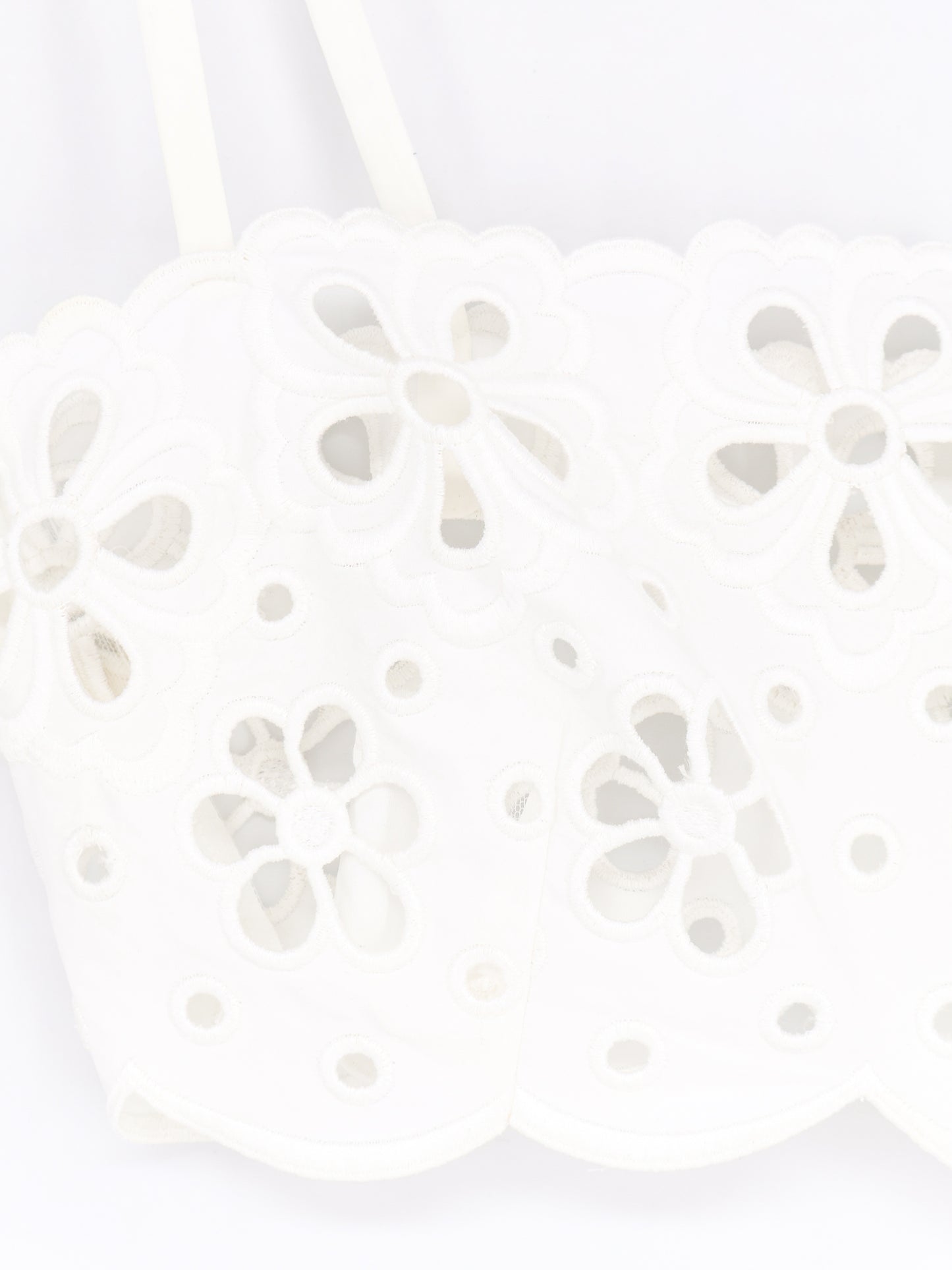 Top in cotone con ricamo cut-out
