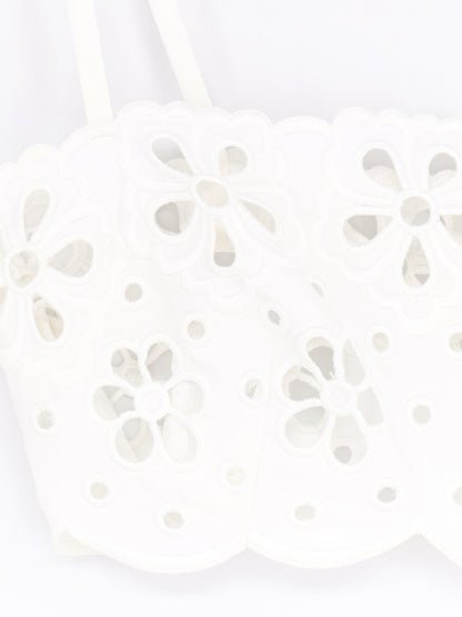 Top in cotone con ricamo cut-out thumbnail