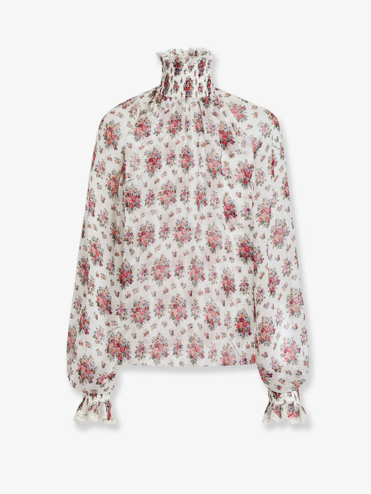 Chiffon shirt with a Mazzolini di Fiori