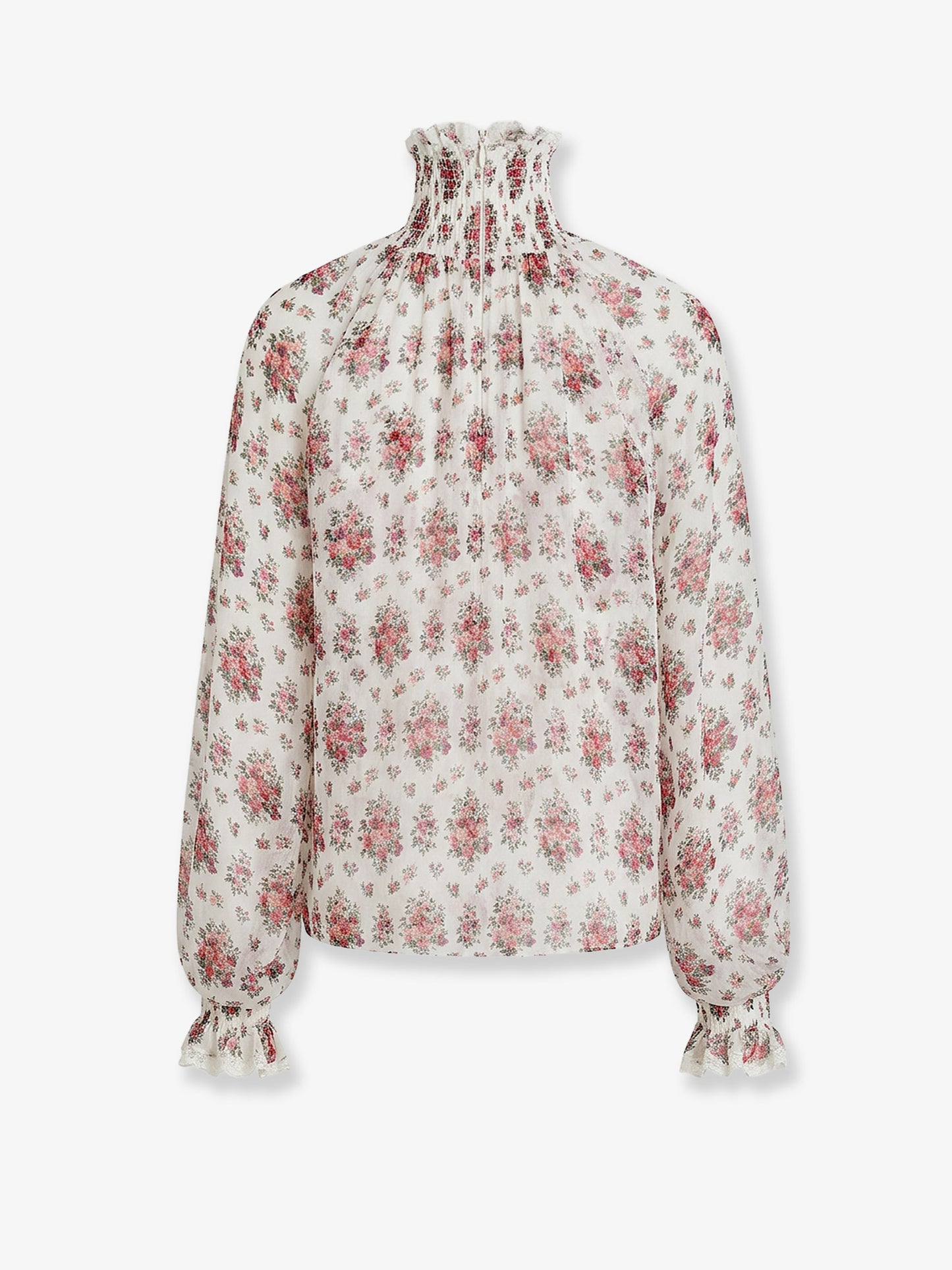 Camicia in chiffon con stampa Mazzolini di Fiori