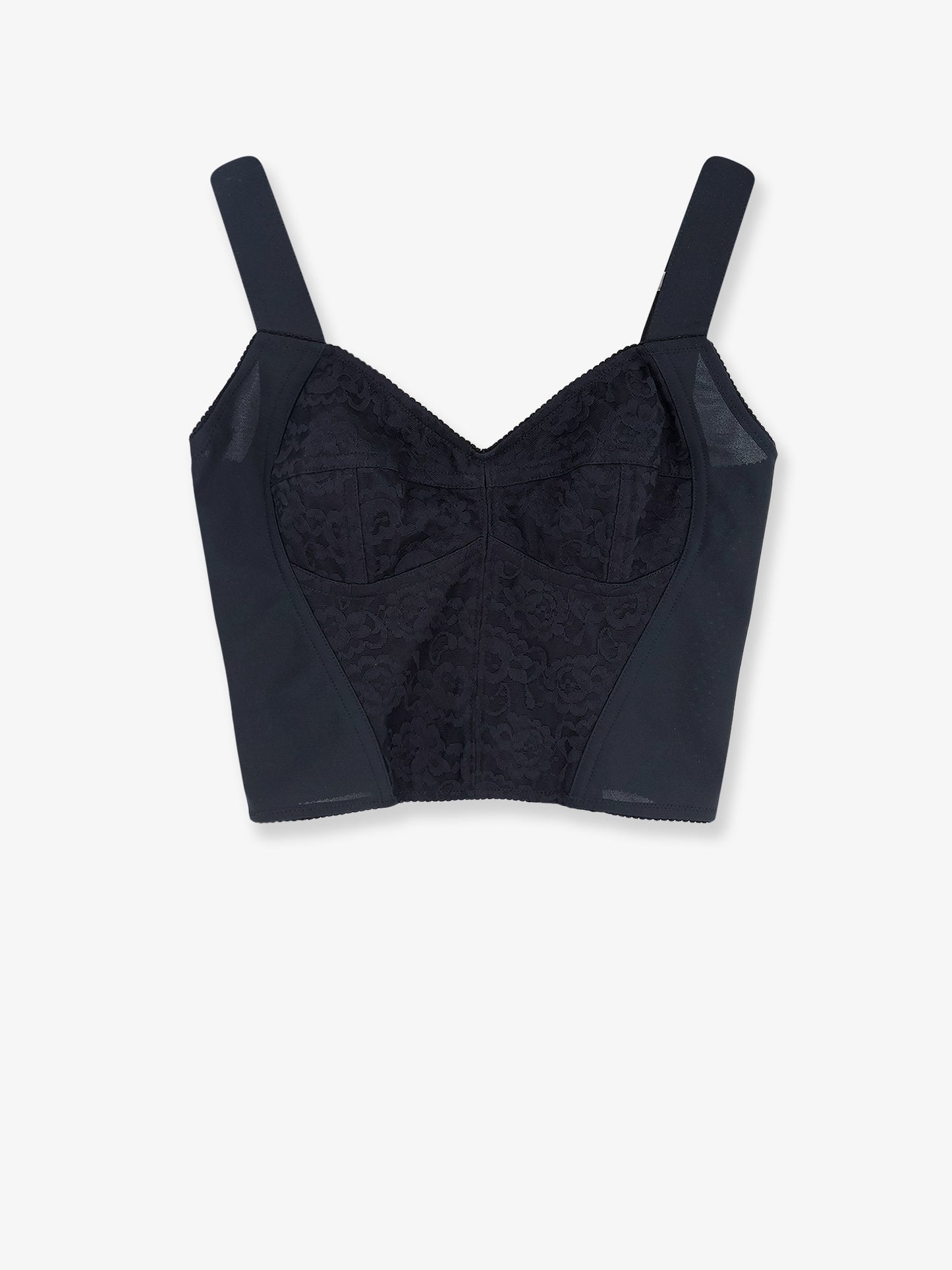 Bustier top with lace insert