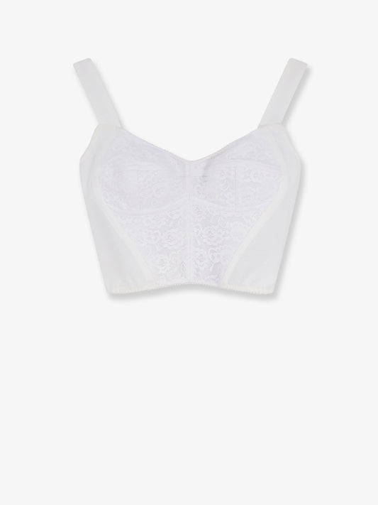 Top bustier con inserti in pizzo