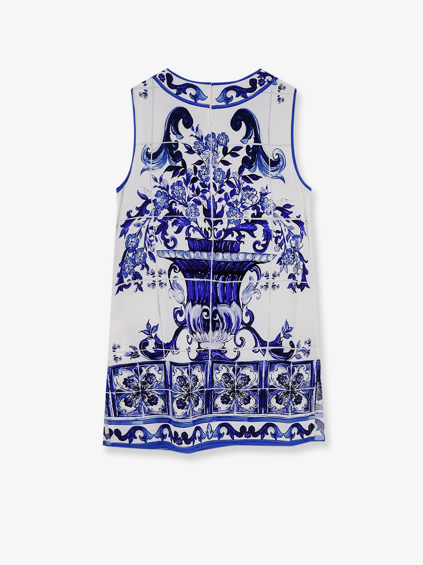 Top in seta con stampa Maiolica