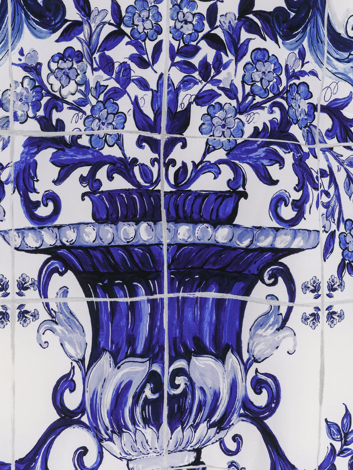 Top in seta con stampa Maiolica