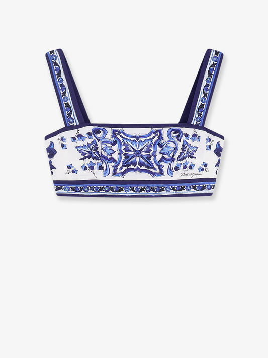 Cotton top with Maiolica print