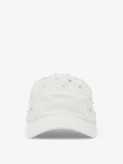 Cotton hat with all-over floral embroidery thumbnail