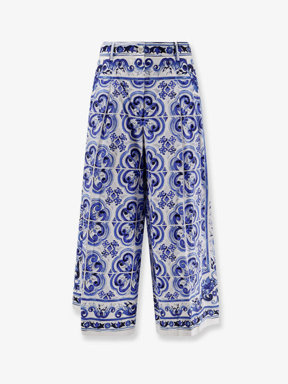Cotton trousers with Maiolica print thumbnail
