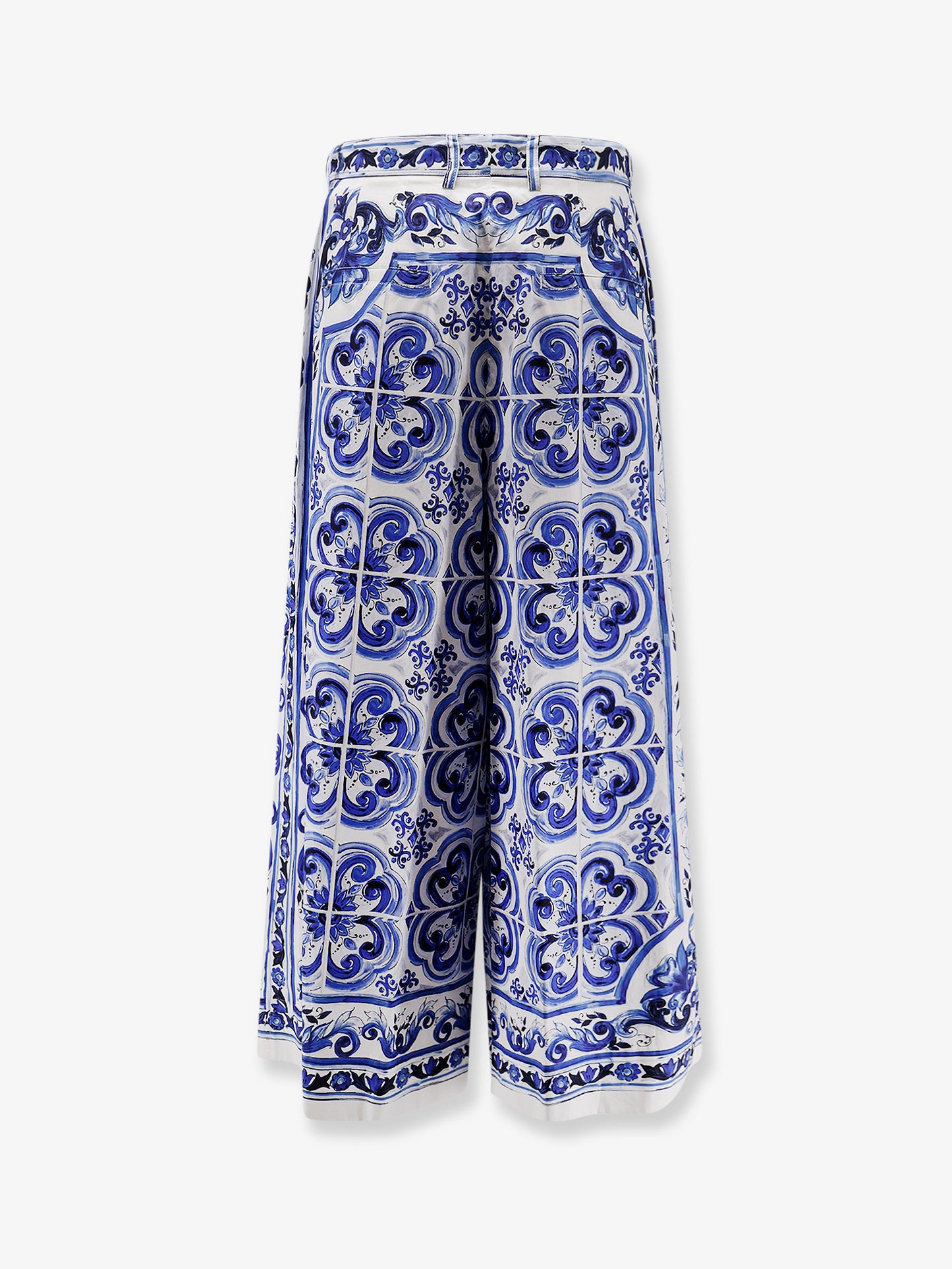 Cotton trousers with Maiolica print