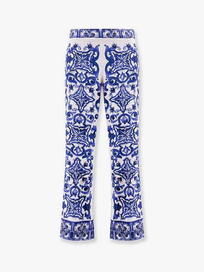 Silk trousers with majolica print thumbnail
