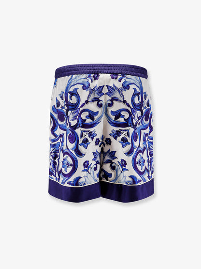 Silk shorts with Maiolica print thumbnail
