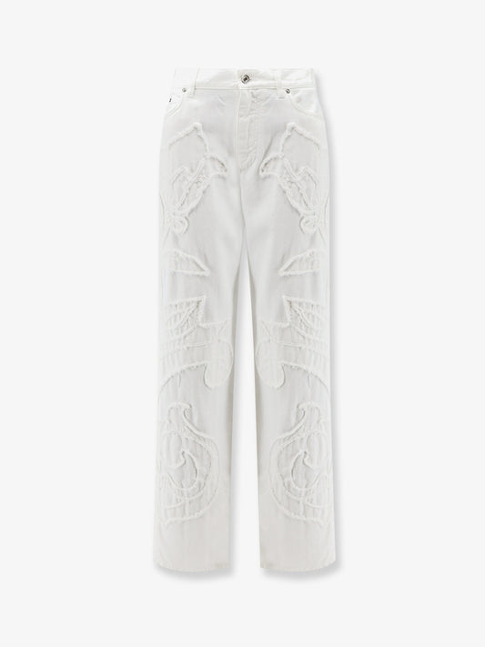 Boyfriend denim trousers with embroidery