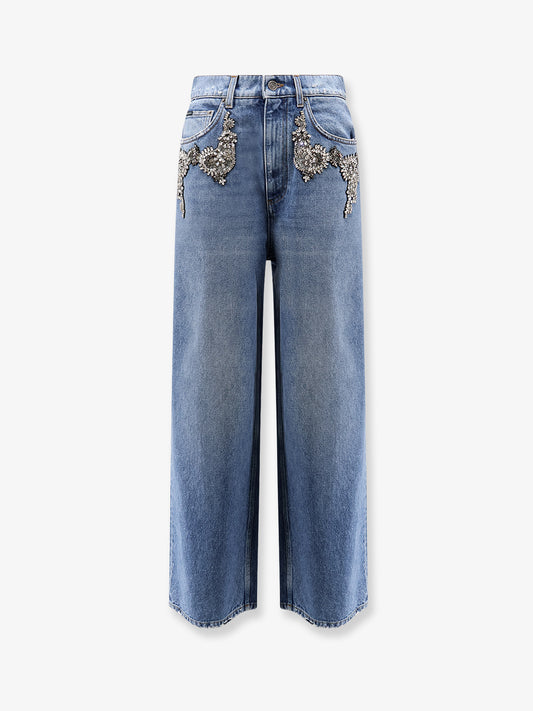 Blue denim jeans