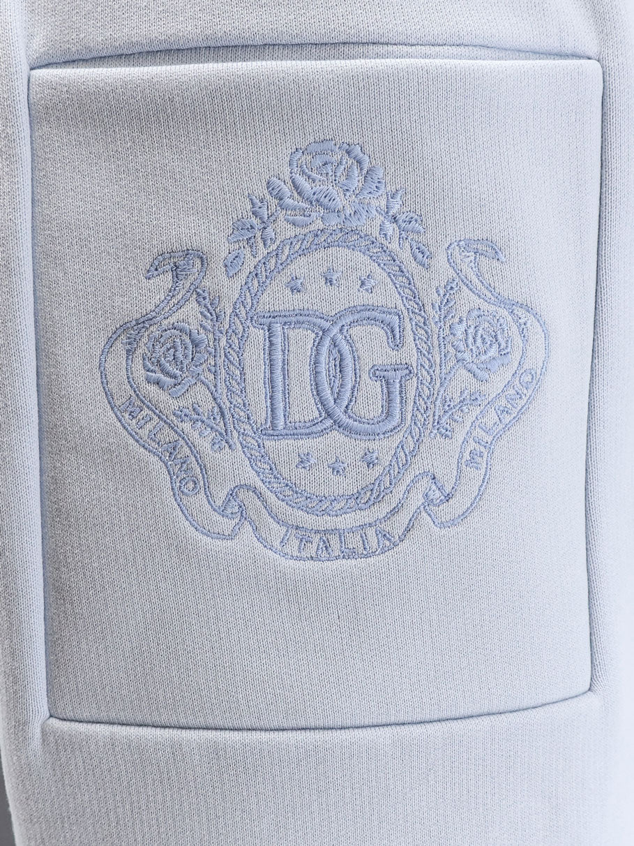 Cotton trousers with embroidered logo on the back
