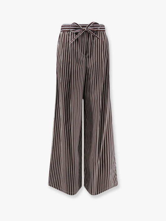 Pajamas striped poplin trousers