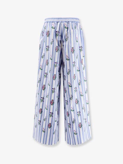 Poplin trousers with multicolor embroidery thumbnail