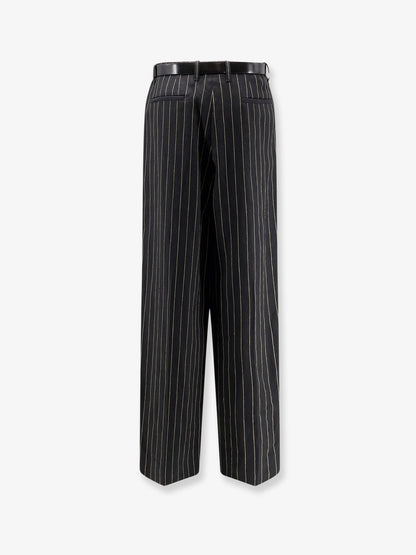 Wool and linen blend trousers with pinstripe pattern thumbnail