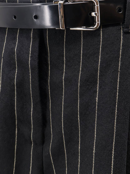 Wool and linen blend trousers with pinstripe pattern thumbnail