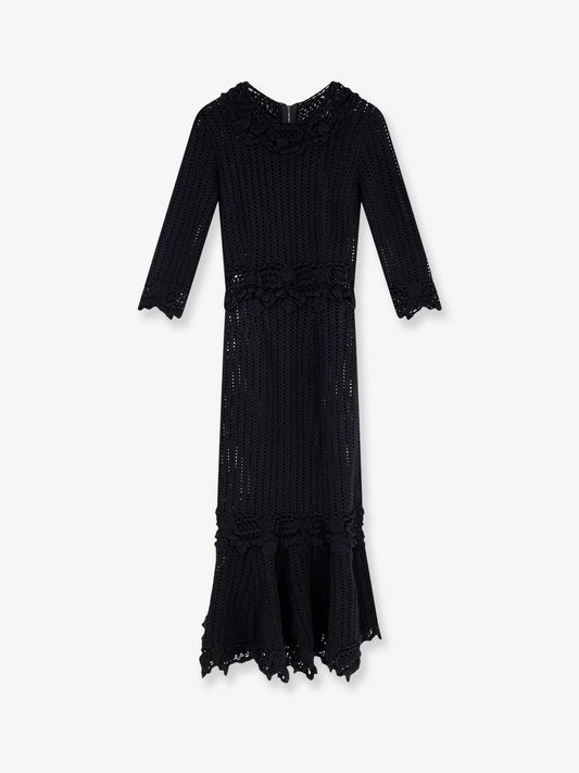 Vestito lungo in tessuto crochet