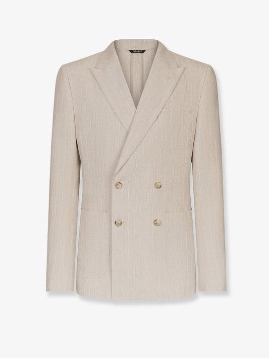 Portofino linen blazer with striped motif