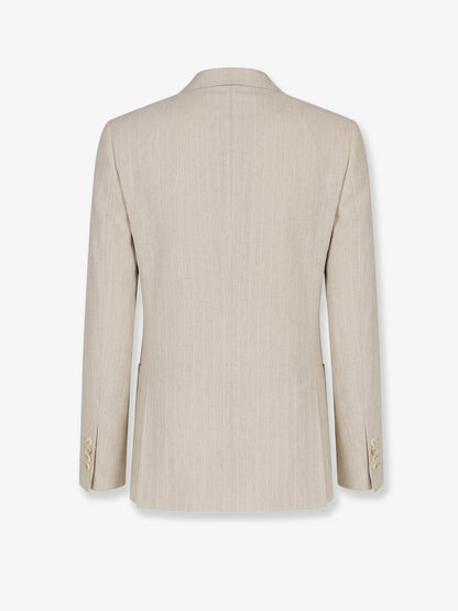 Portofino linen blazer with striped motif thumbnail