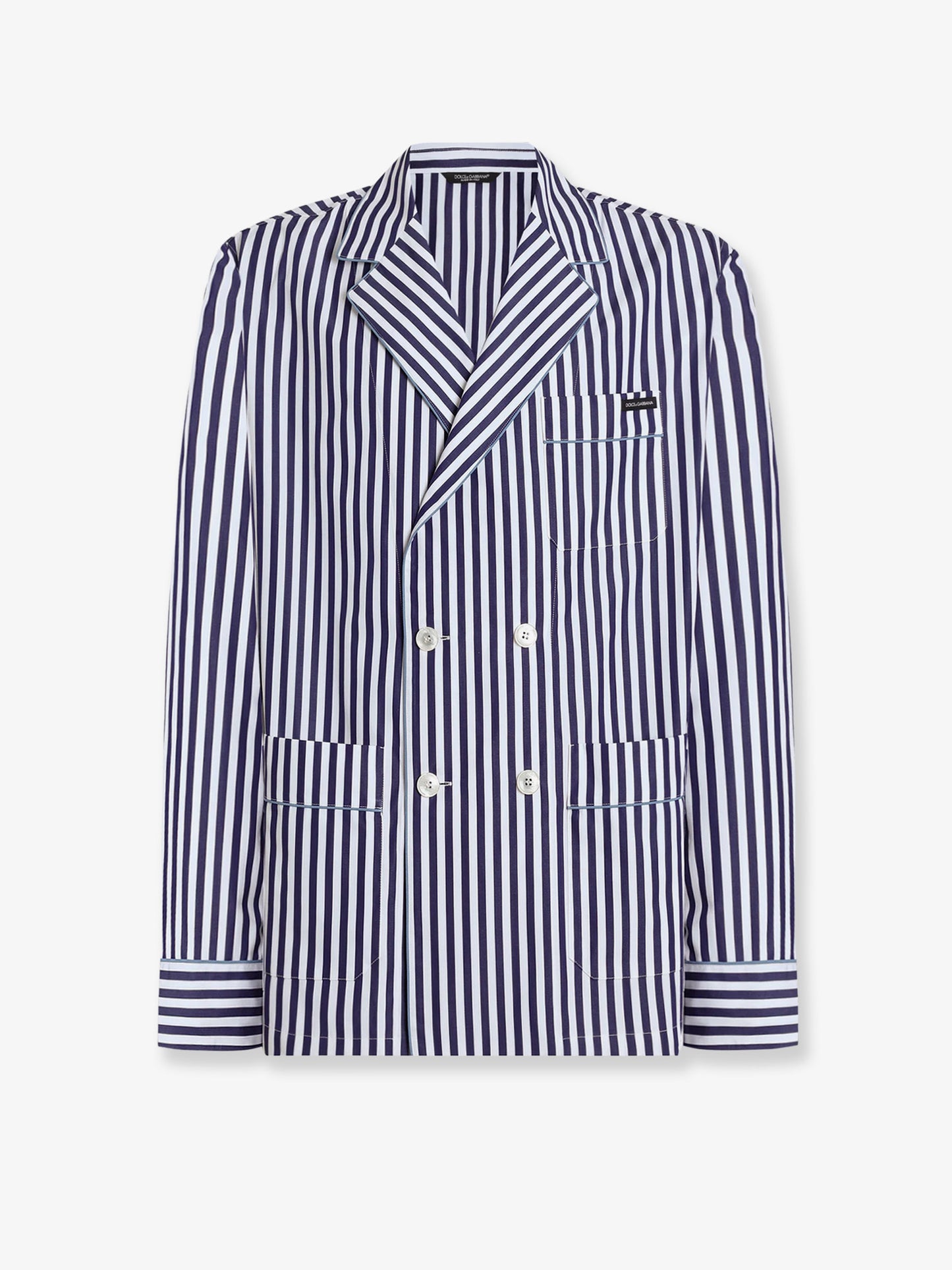 Cotton blazer with striped motif