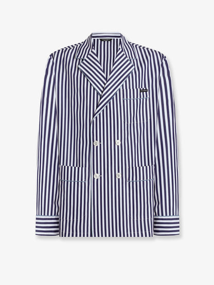Cotton blazer with striped motif thumbnail
