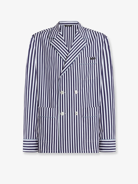 Cotton blazer with striped motif
