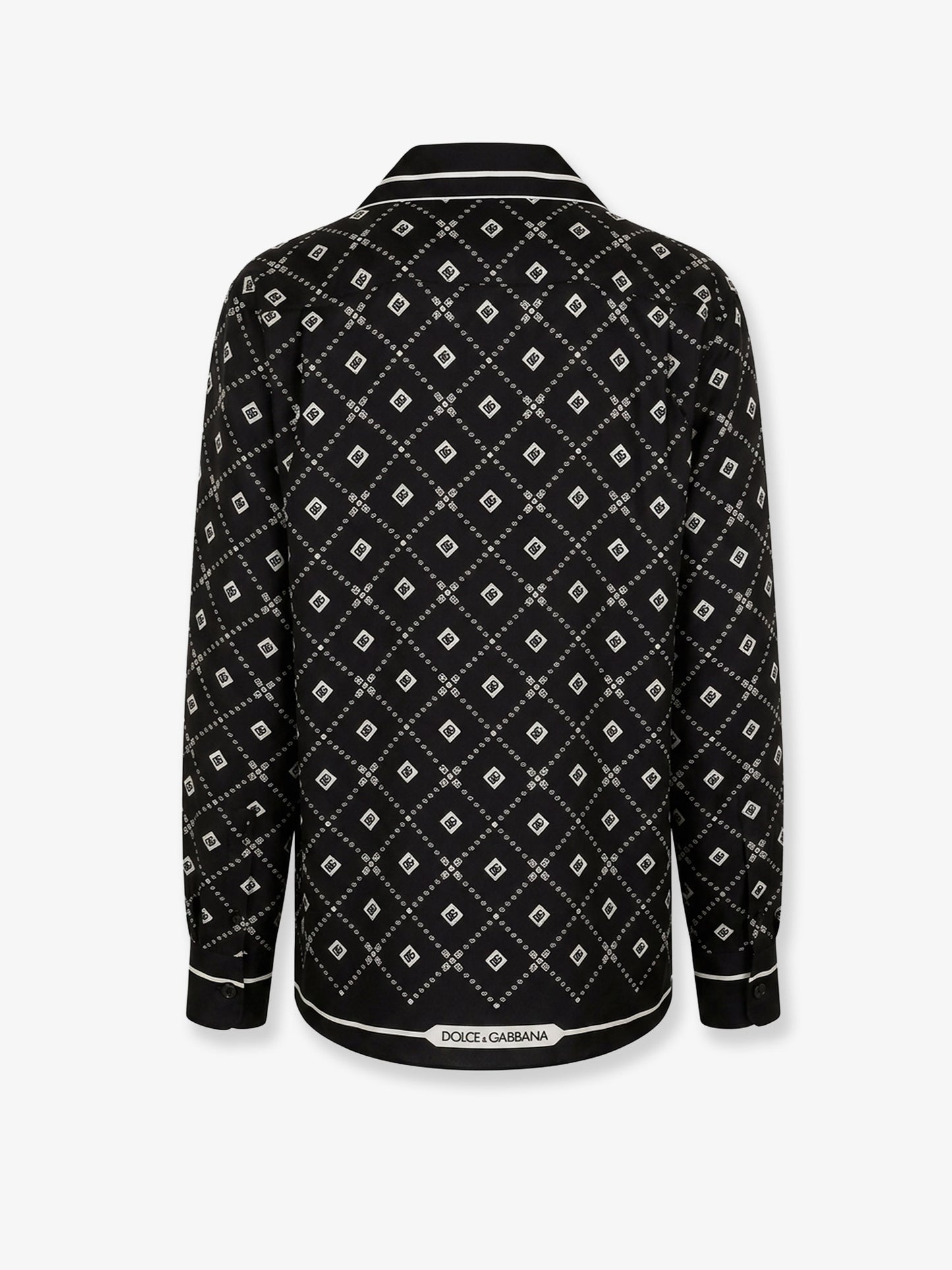 Silk shirt with all-over logo print