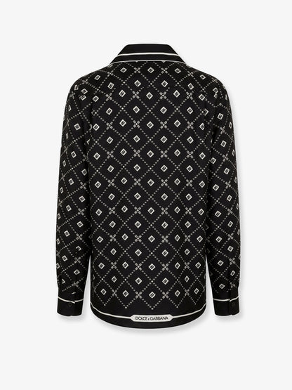 Silk shirt with all-over logo print thumbnail