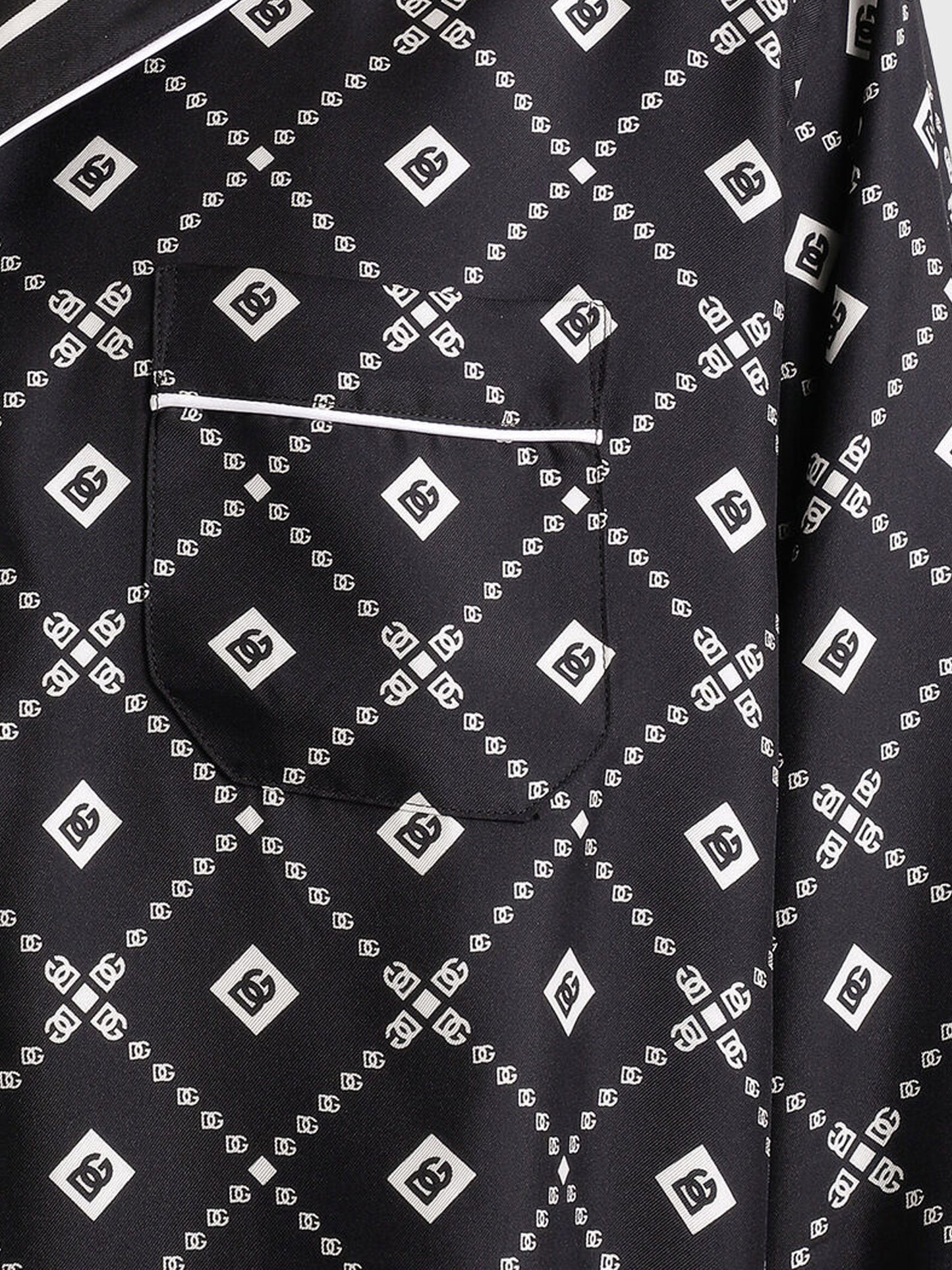 Silk shirt with all-over logo print
