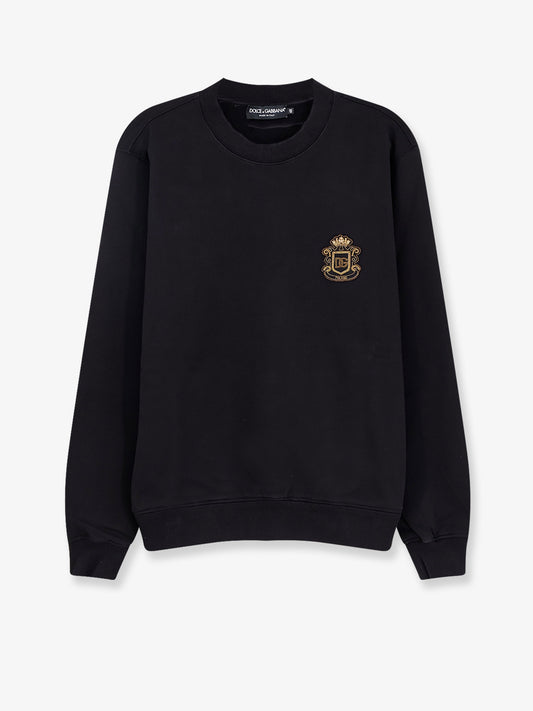 Cotton sweatshirt with heraldic logo patch