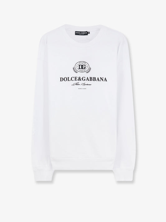 Cotton sweatshirt with logo print on the front