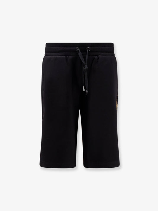 Cotton Bermuda shorts with heraldic logo patch