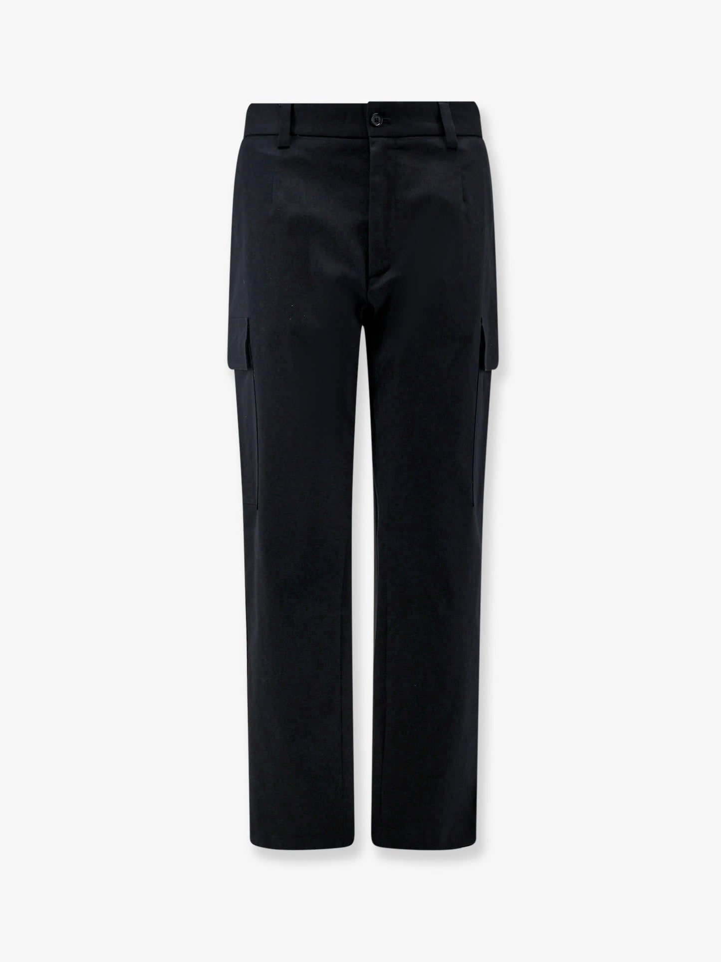 Pantalone cargo in cotone con patch logo in metallo