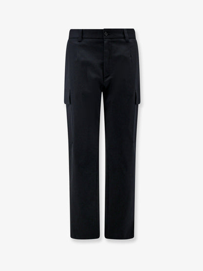 Pantalone cargo in cotone con patch logo in metallo thumbnail