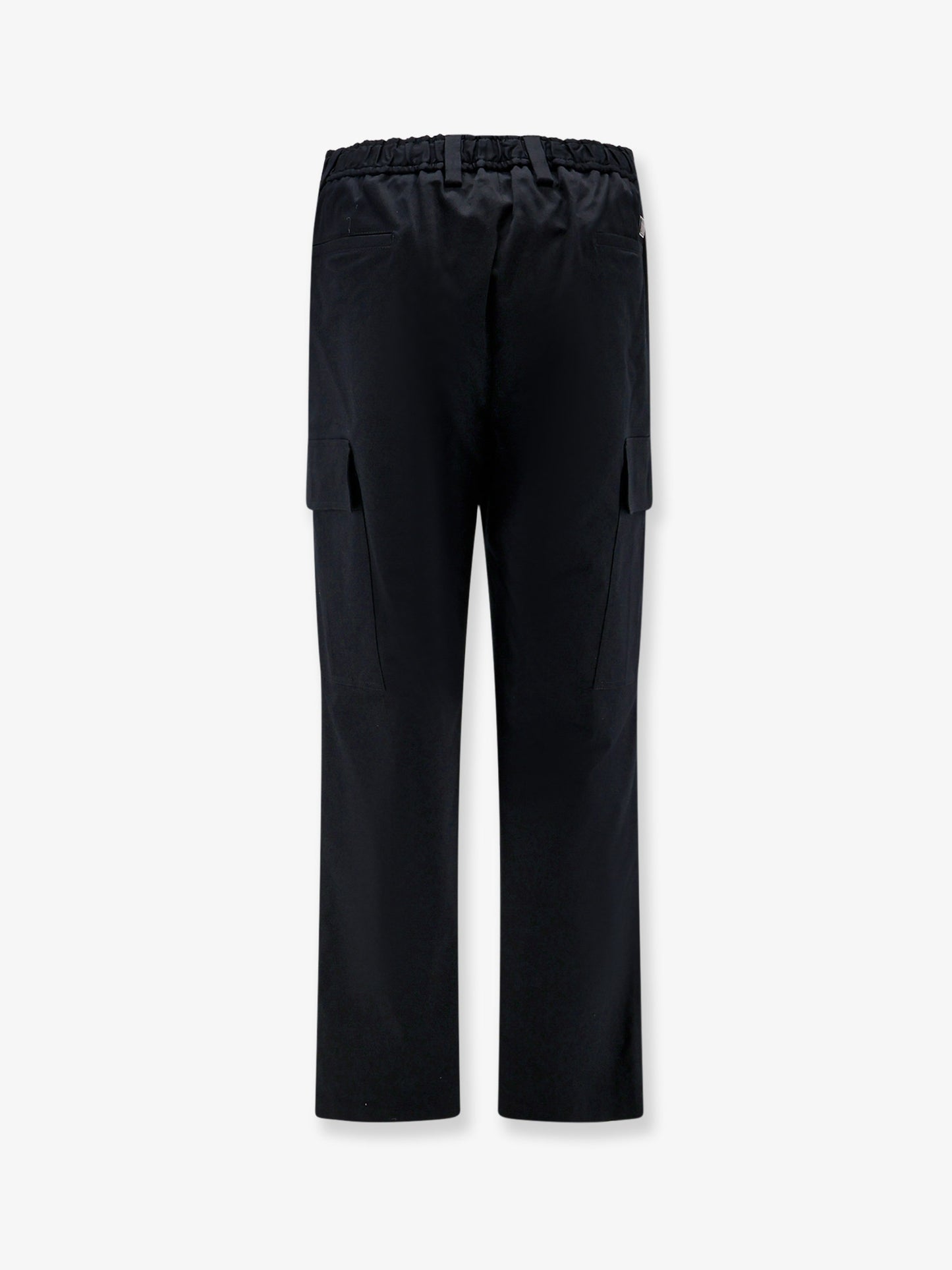Pantalone cargo in cotone con patch logo in metallo