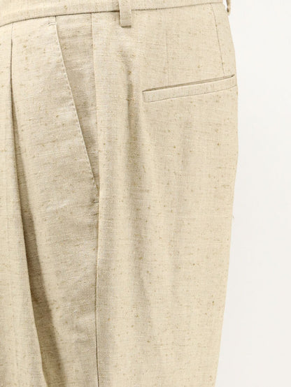 Pantaloni in canapa, lino e seta effetto tweed thumbnail